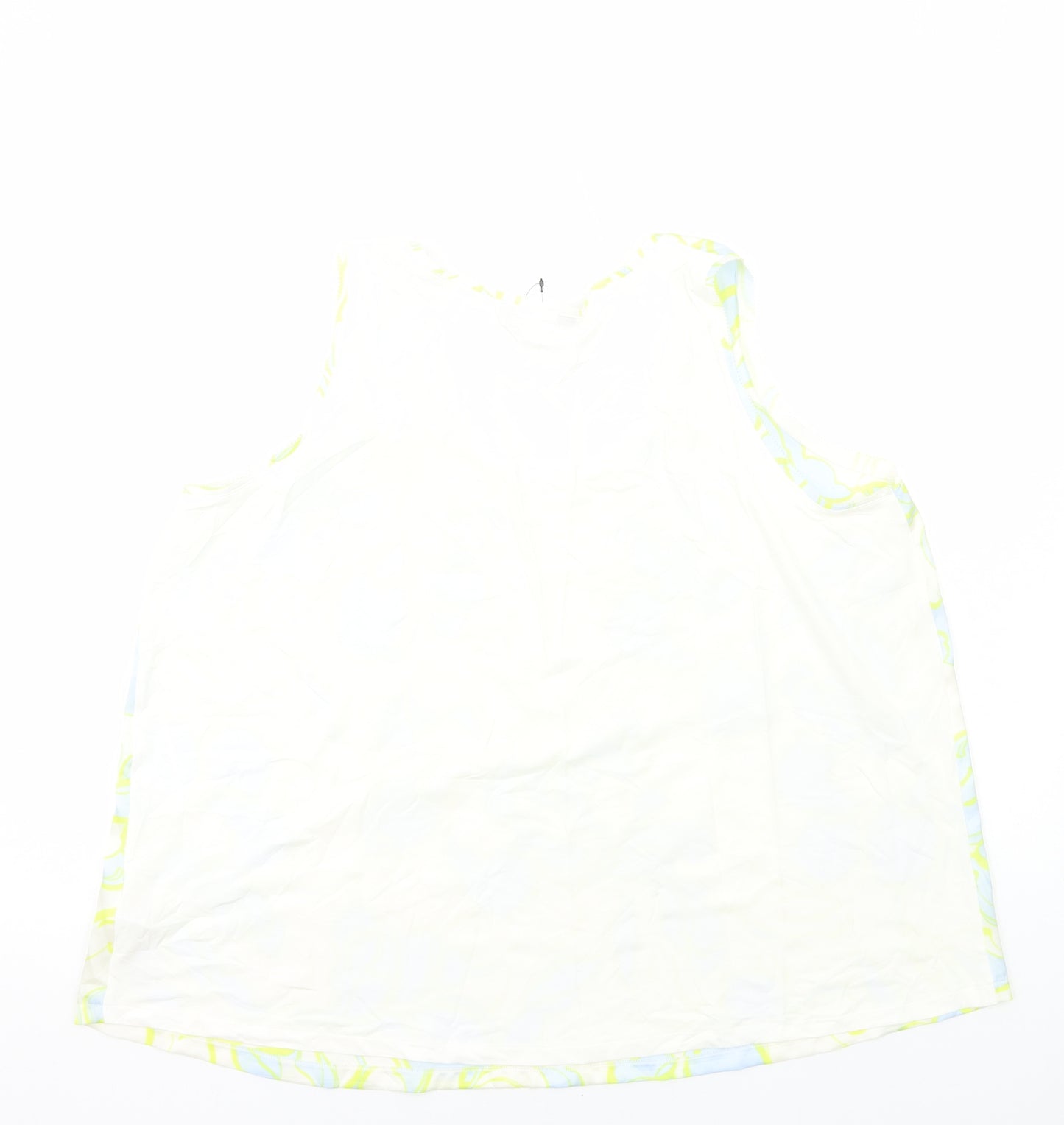 Marks and Spencer Womens Multicoloured Geometric Polyester Basic Tank Size 18 Round Neck