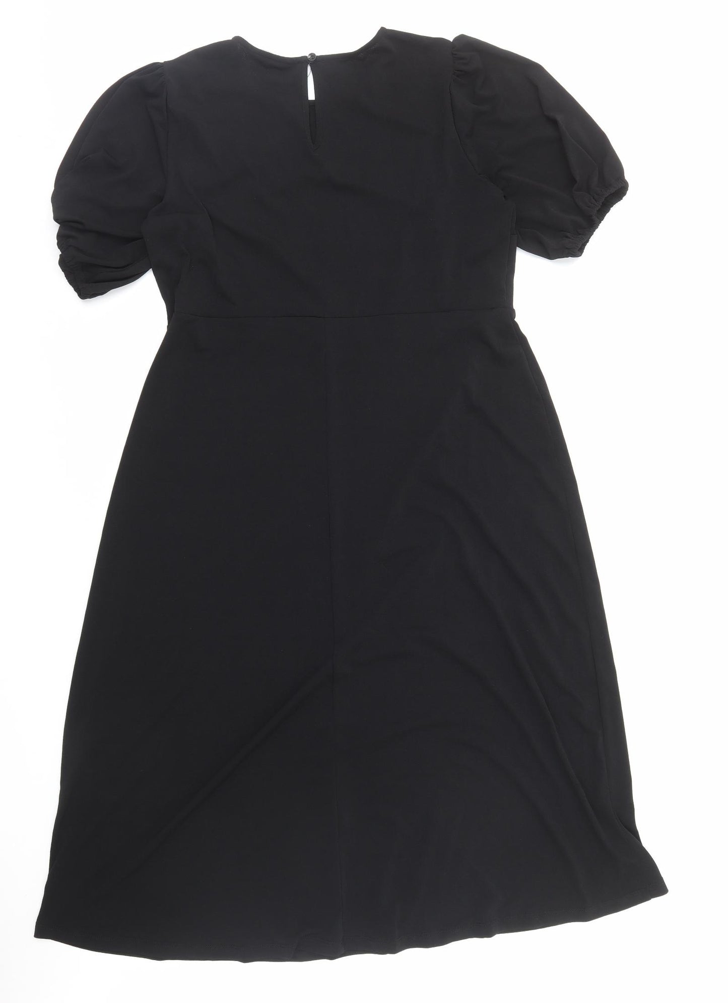 Marks and Spencer Womens Black Polyacrylate Fibre A-Line Size 18 Round Neck Pullover