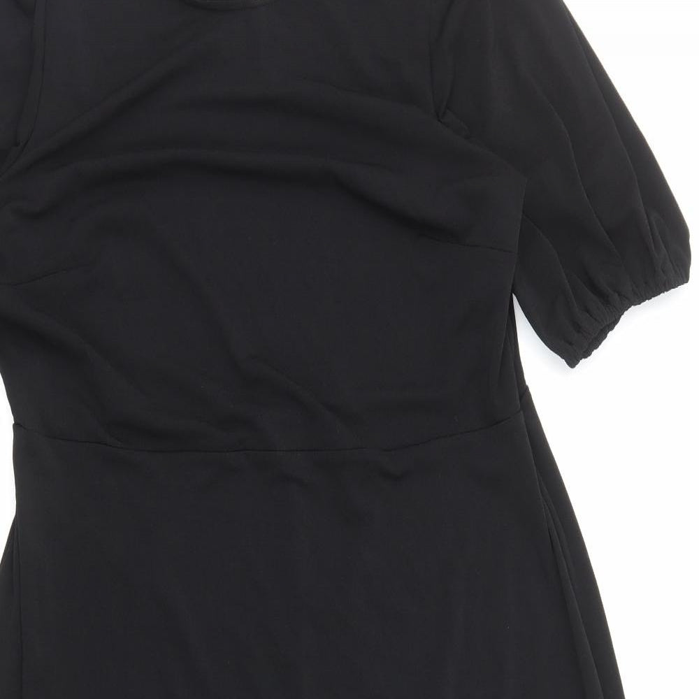 Marks and Spencer Womens Black Polyacrylate Fibre A-Line Size 18 Round Neck Pullover