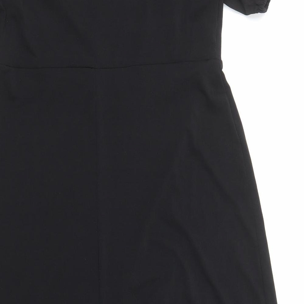 Marks and Spencer Womens Black Polyacrylate Fibre A-Line Size 18 Round Neck Pullover