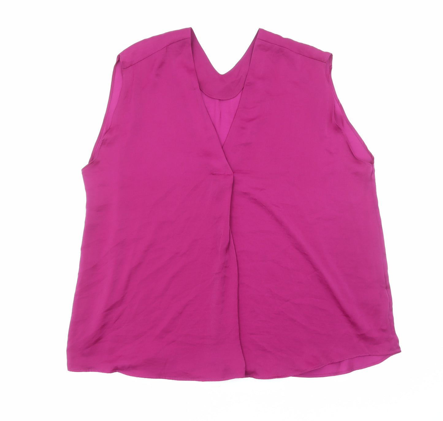 Marks and Spencer Womens Purple Polyester Basic Blouse Size 20 V-Neck