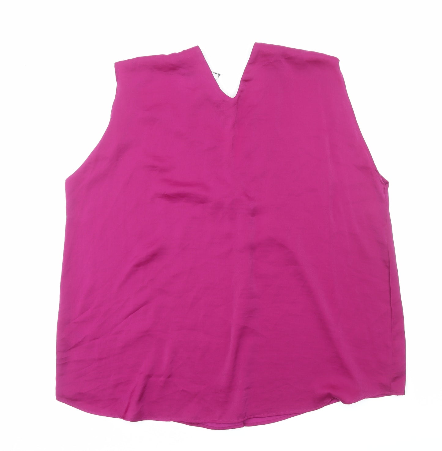 Marks and Spencer Womens Purple Polyester Basic Blouse Size 20 V-Neck
