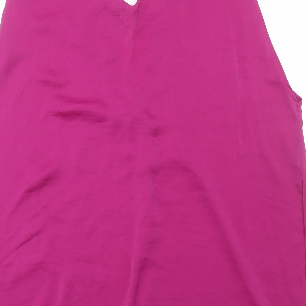 Marks and Spencer Womens Purple Polyester Basic Blouse Size 20 V-Neck