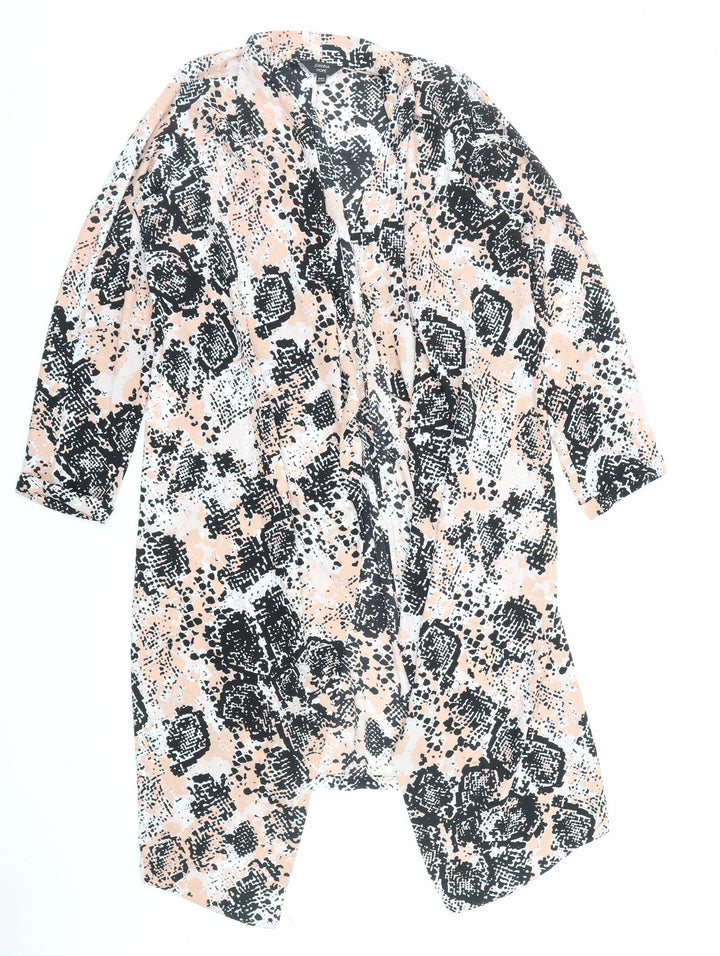 Joanna Hope Womens Pink Animal Print Jacket Size 16