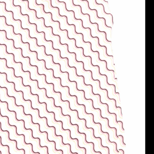 Marks and Spencer Womens Pink Geometric Polyester Basic Blouse Size 6 V-Neck