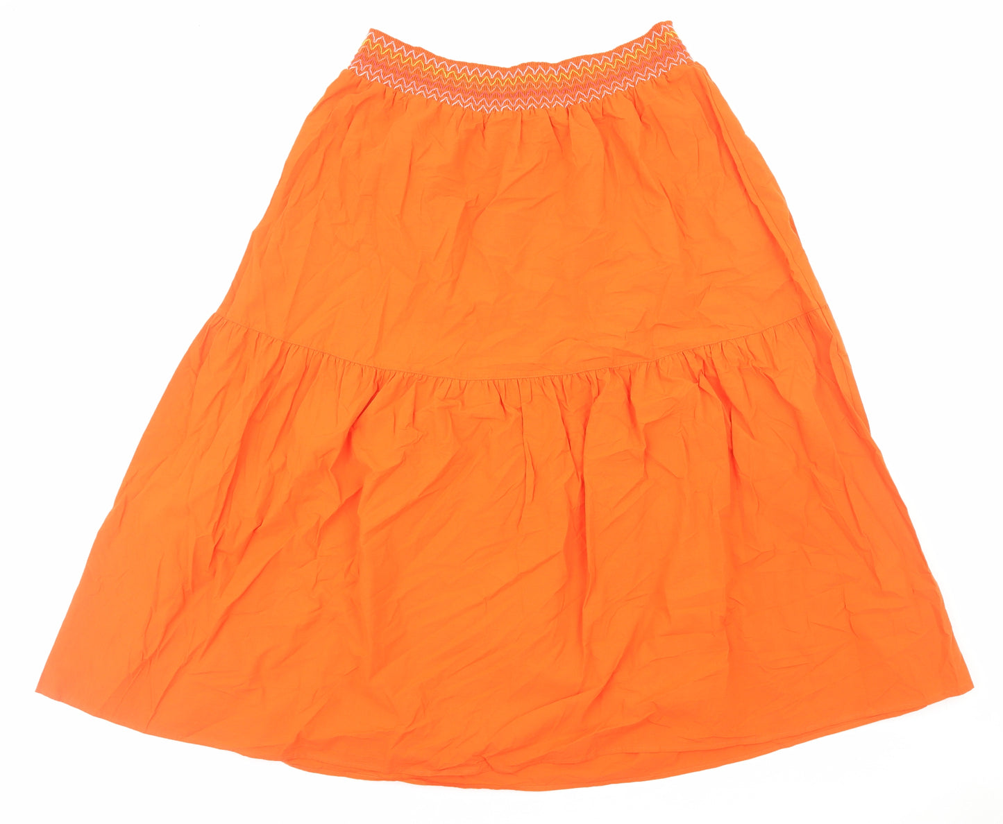 Marks and Spencer Womens Orange Cotton Skater Skirt Size 20