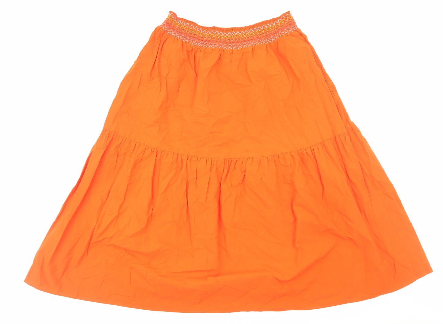 Marks and Spencer Womens Orange Cotton Skater Skirt Size 20