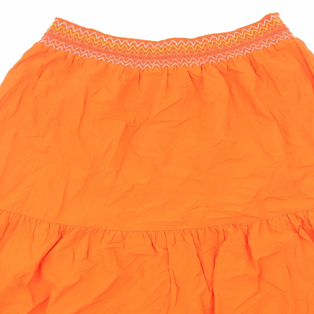 Marks and Spencer Womens Orange Cotton Skater Skirt Size 20