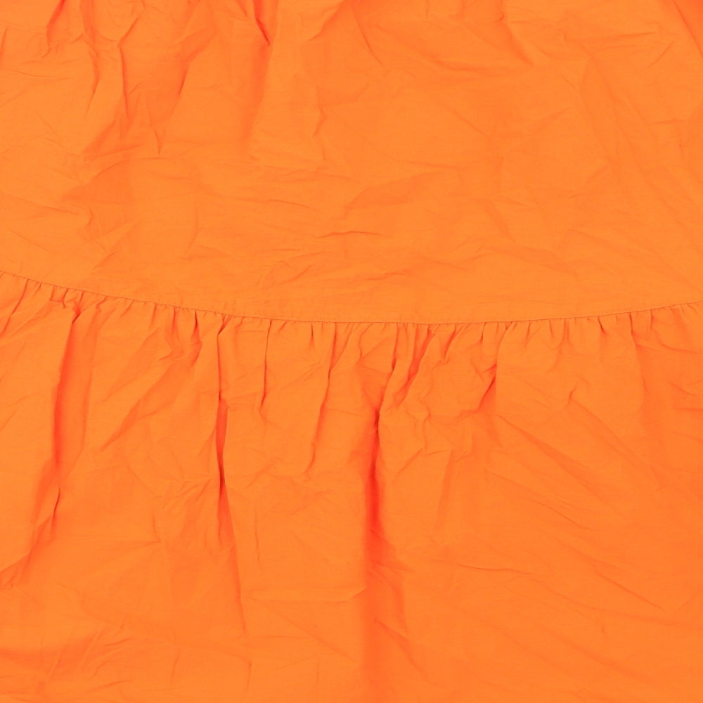 Marks and Spencer Womens Orange Cotton Skater Skirt Size 20