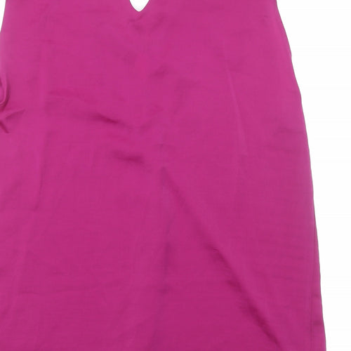 Marks and Spencer Womens Purple Polyester Basic Blouse Size 10 V-Neck