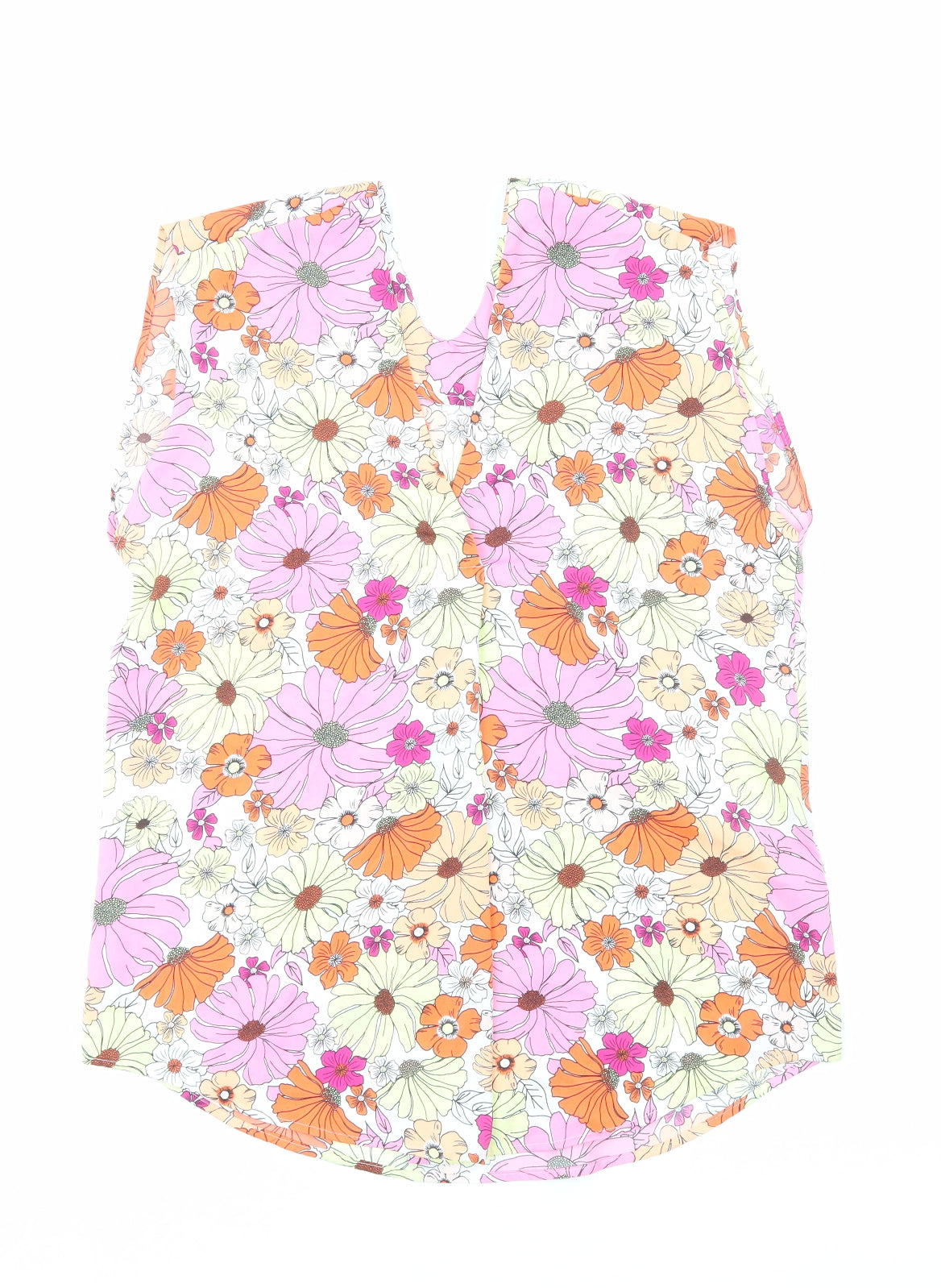 Marks and Spencer Womens Multicoloured Floral Polyester Basic Blouse Size 8 V-Neck