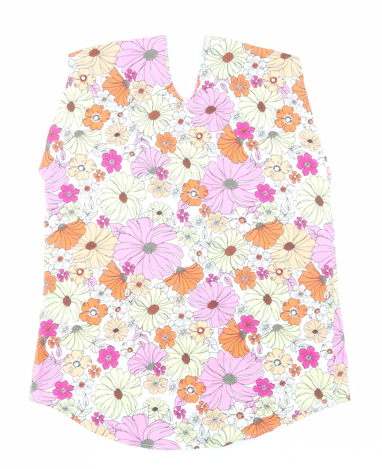 Marks and Spencer Womens Multicoloured Floral Polyester Basic Blouse Size 8 V-Neck