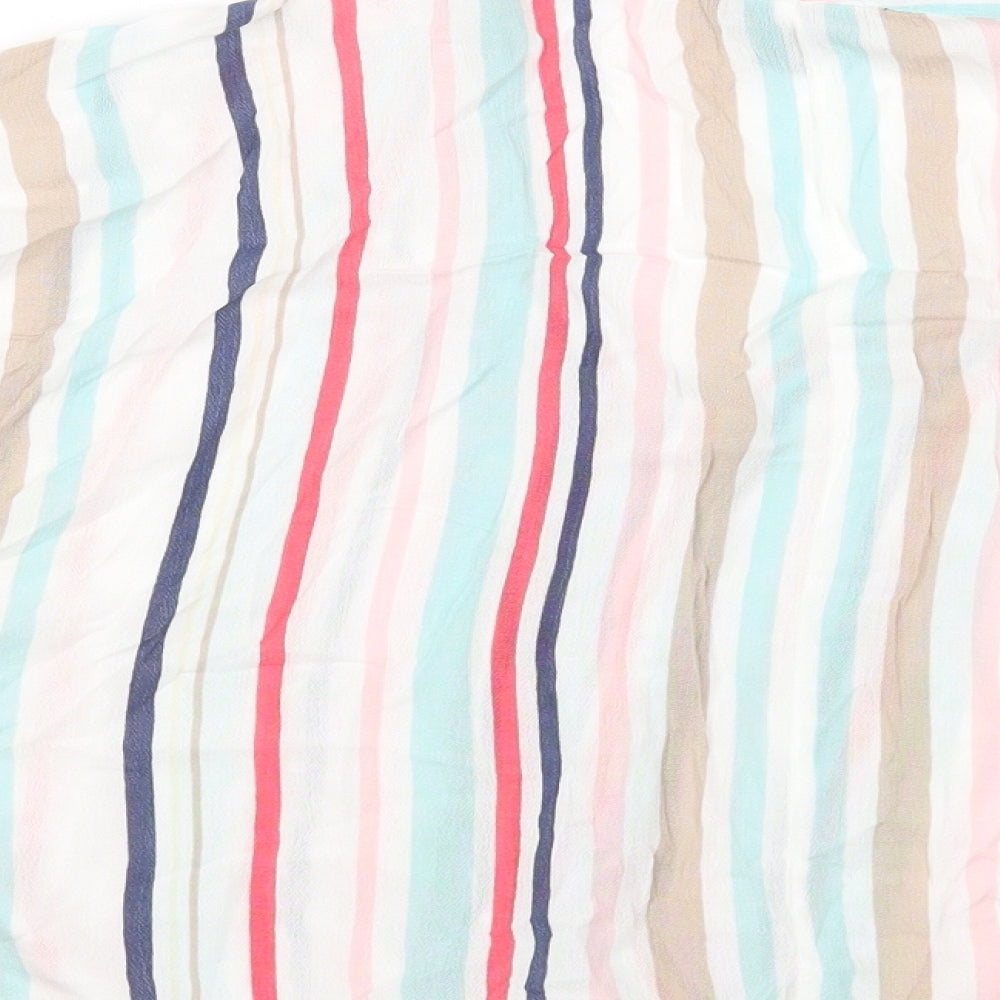 Primark Womens White Striped Viscose Basic Blouse Size 14 V-Neck