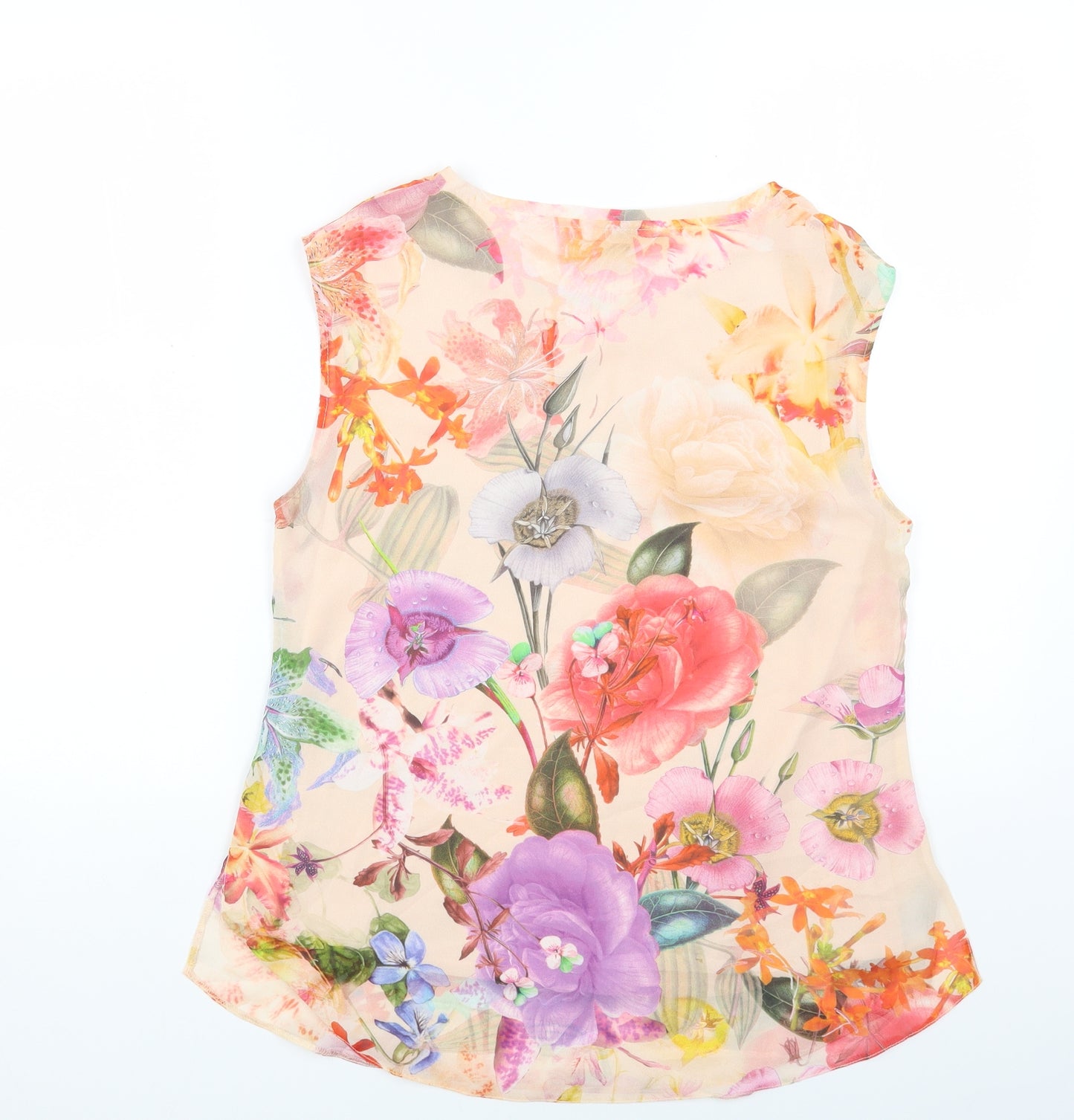 Wallis Womens Multicoloured Floral Polyester Basic Blouse Size 10 Scoop Neck