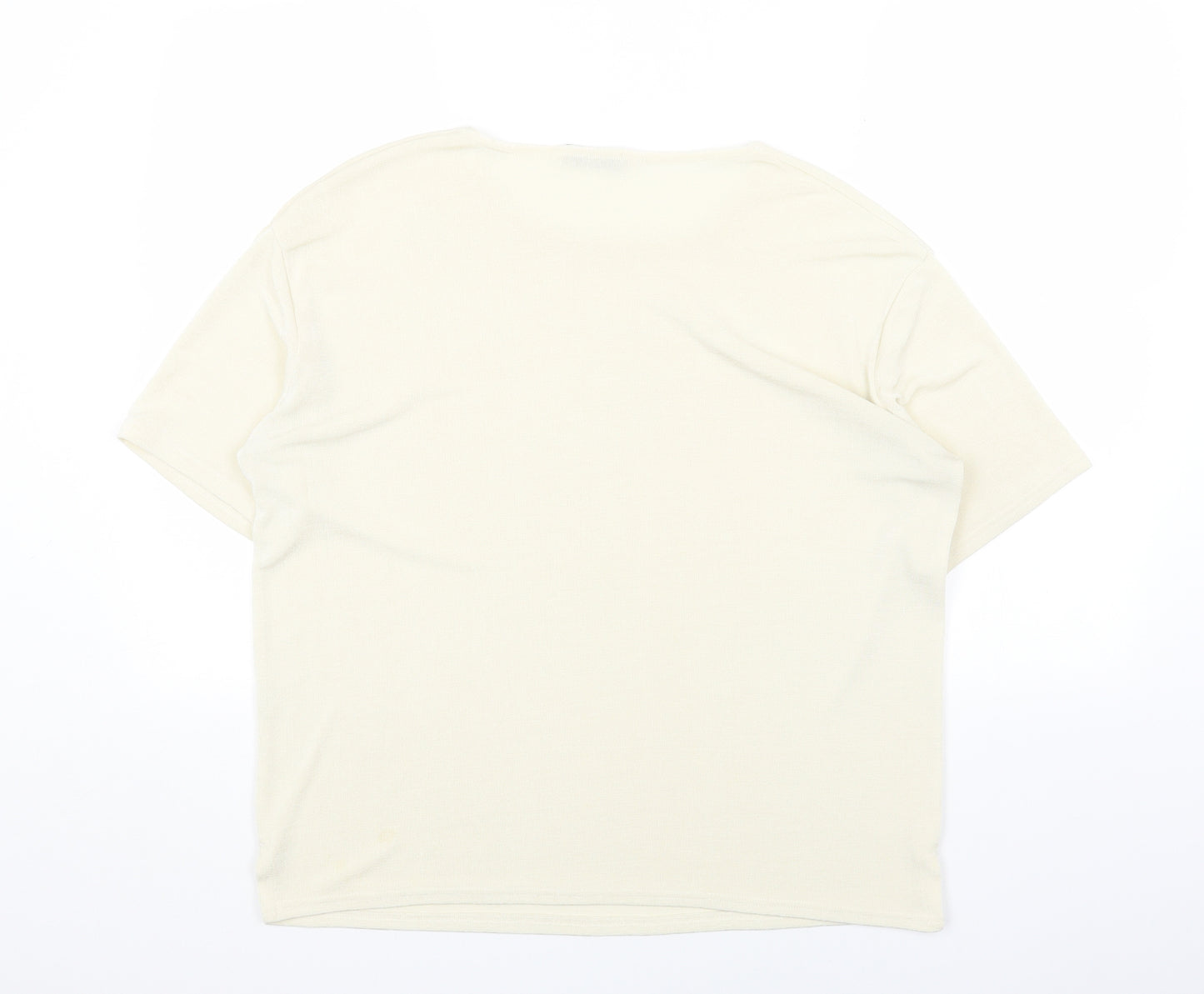 MUSTO Womens White Polyester Basic T-Shirt Size 2XL Round Neck