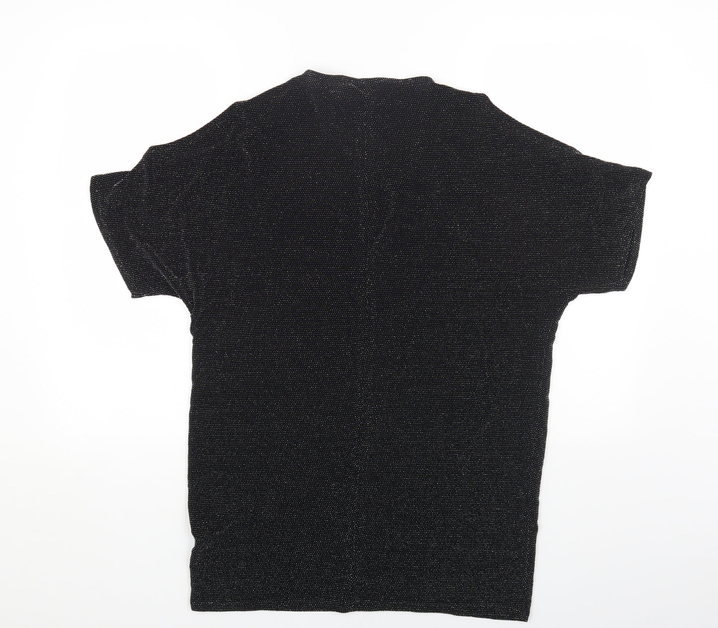 Papaya Womens Black Polyester Basic Blouse Size 16 Round Neck