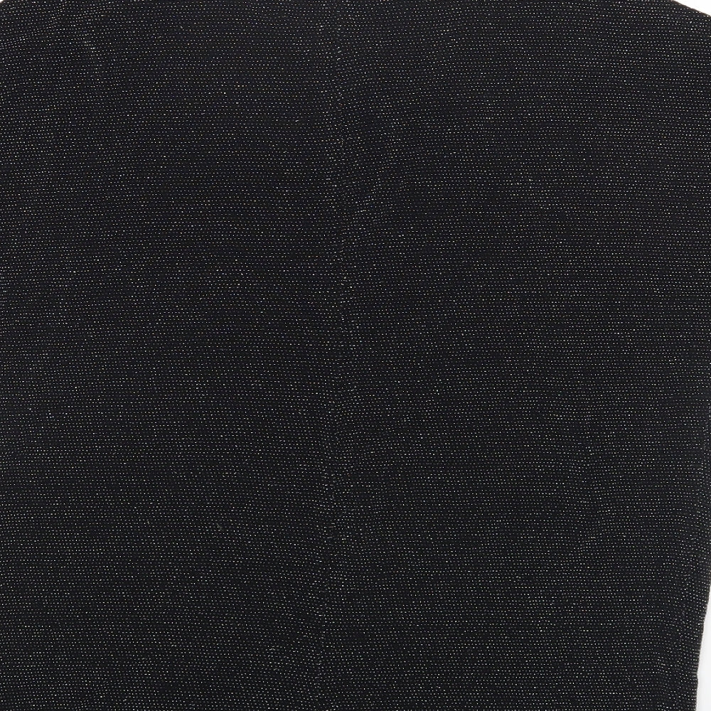 Papaya Womens Black Polyester Basic Blouse Size 16 Round Neck