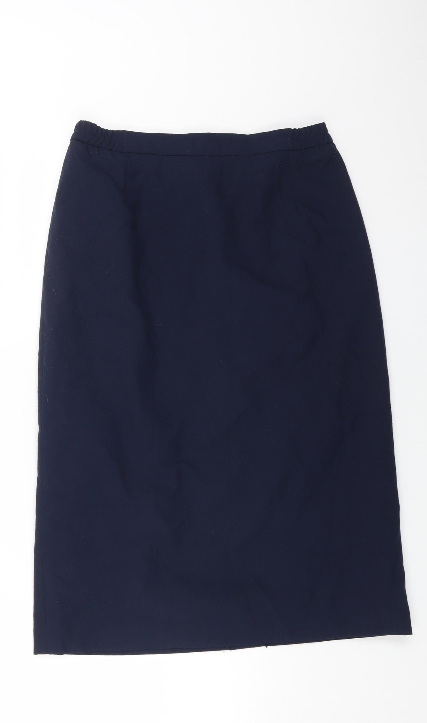 Preworn Womens Blue Polyester Straight & Pencil Skirt Size 12 Zip