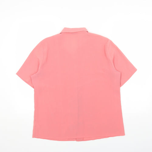 Berkertex Womens Pink Polyester Basic Button-Up Size 16 Collared