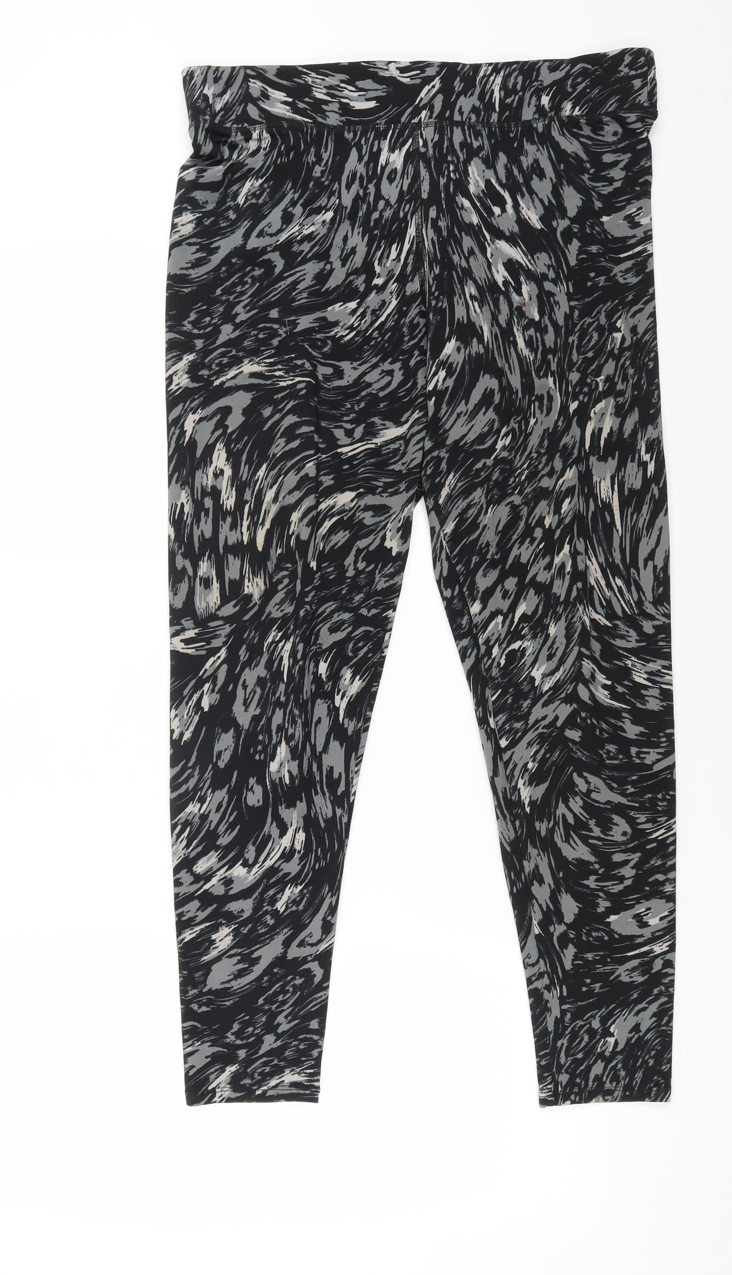 F&F Womens Black Geometric Polyester Jogger Leggings Size 18 L25 in