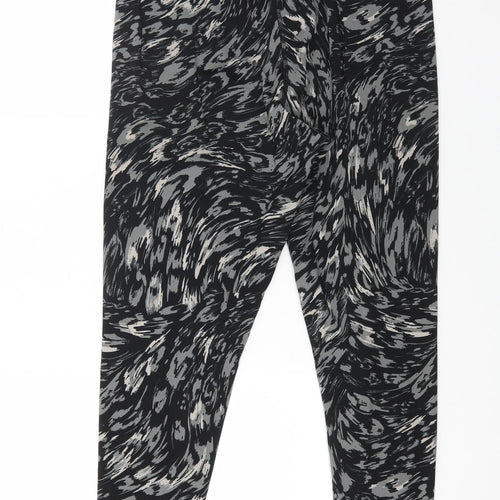 F&F Womens Black Geometric Polyester Jogger Leggings Size 18 L25 in