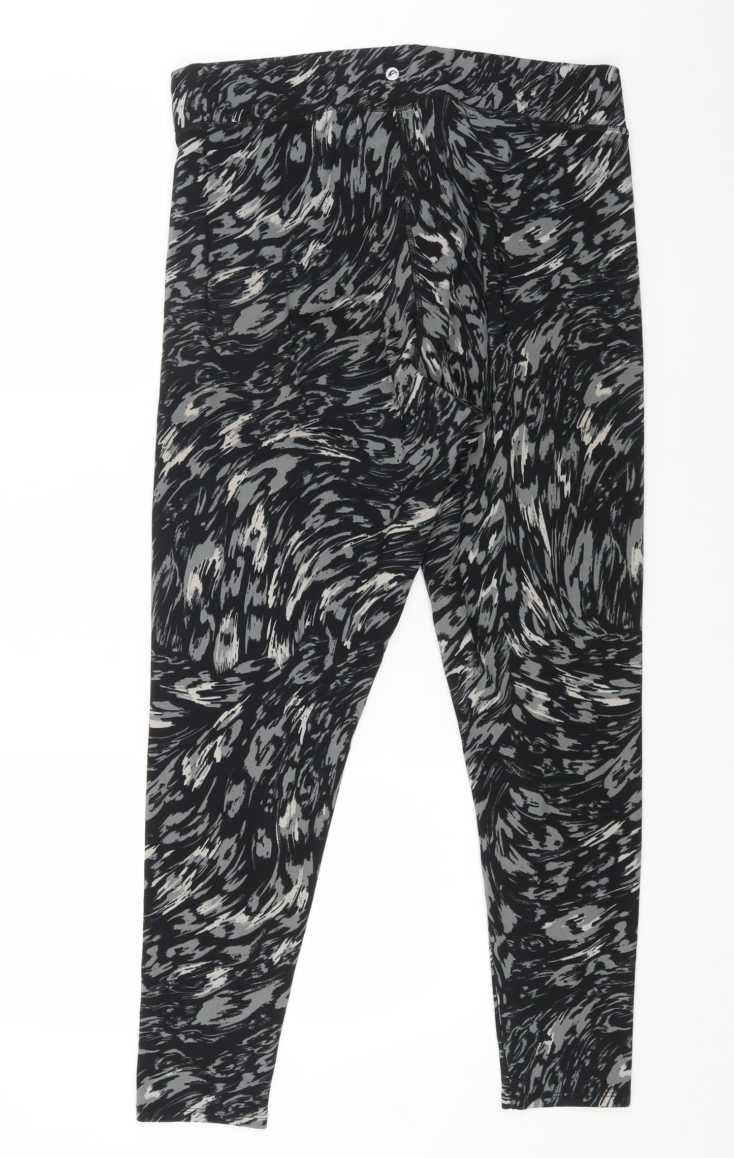 F&F Womens Black Geometric Polyester Jogger Leggings Size 18 L25 in
