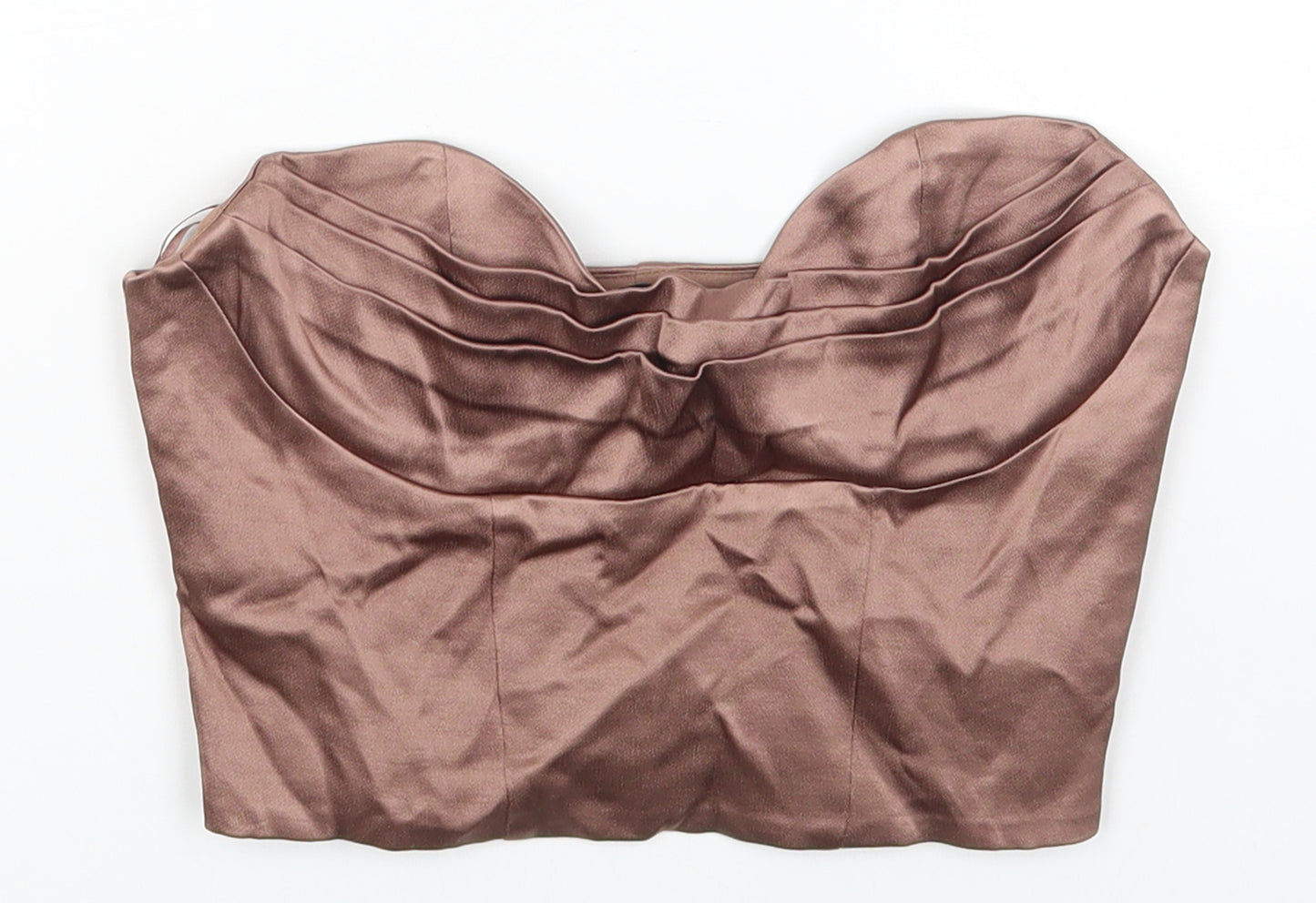 Zara Womens Brown Polyester Cropped Tank Size XS Off the Shoulder