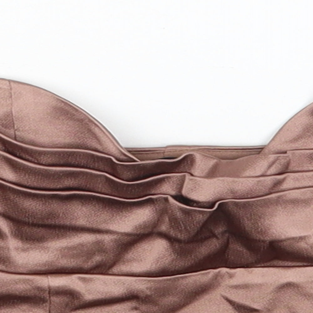Zara Womens Brown Polyester Cropped Tank Size XS Off the Shoulder