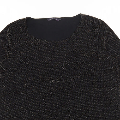 Marks and Spencer Womens Gold Polyester Tunic T-Shirt Size 16 Round Neck