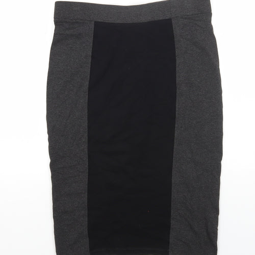 Marks and Spencer Womens Black Viscose Straight & Pencil Skirt Size 8