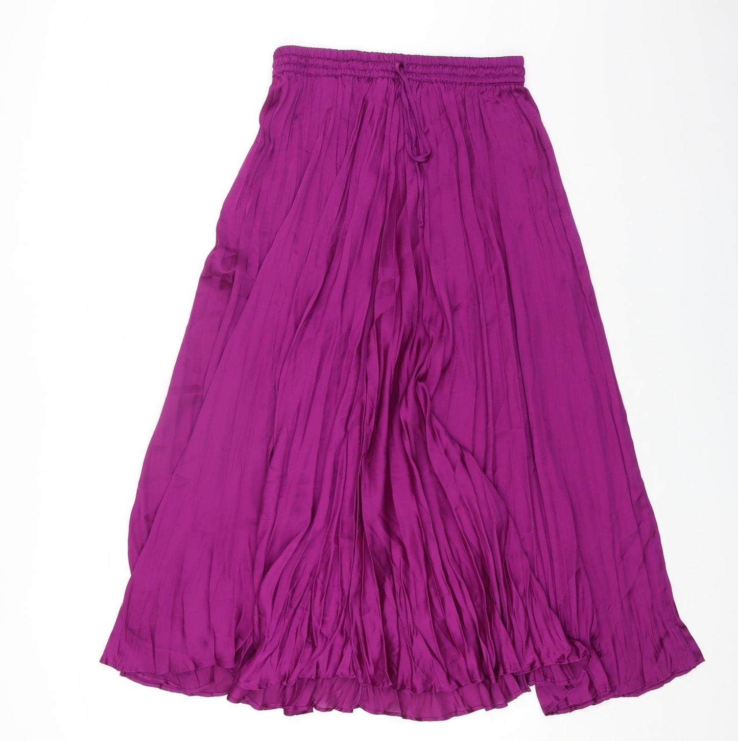 Marks and Spencer Womens Purple Polyester Flare Skirt Size 10 Drawstring