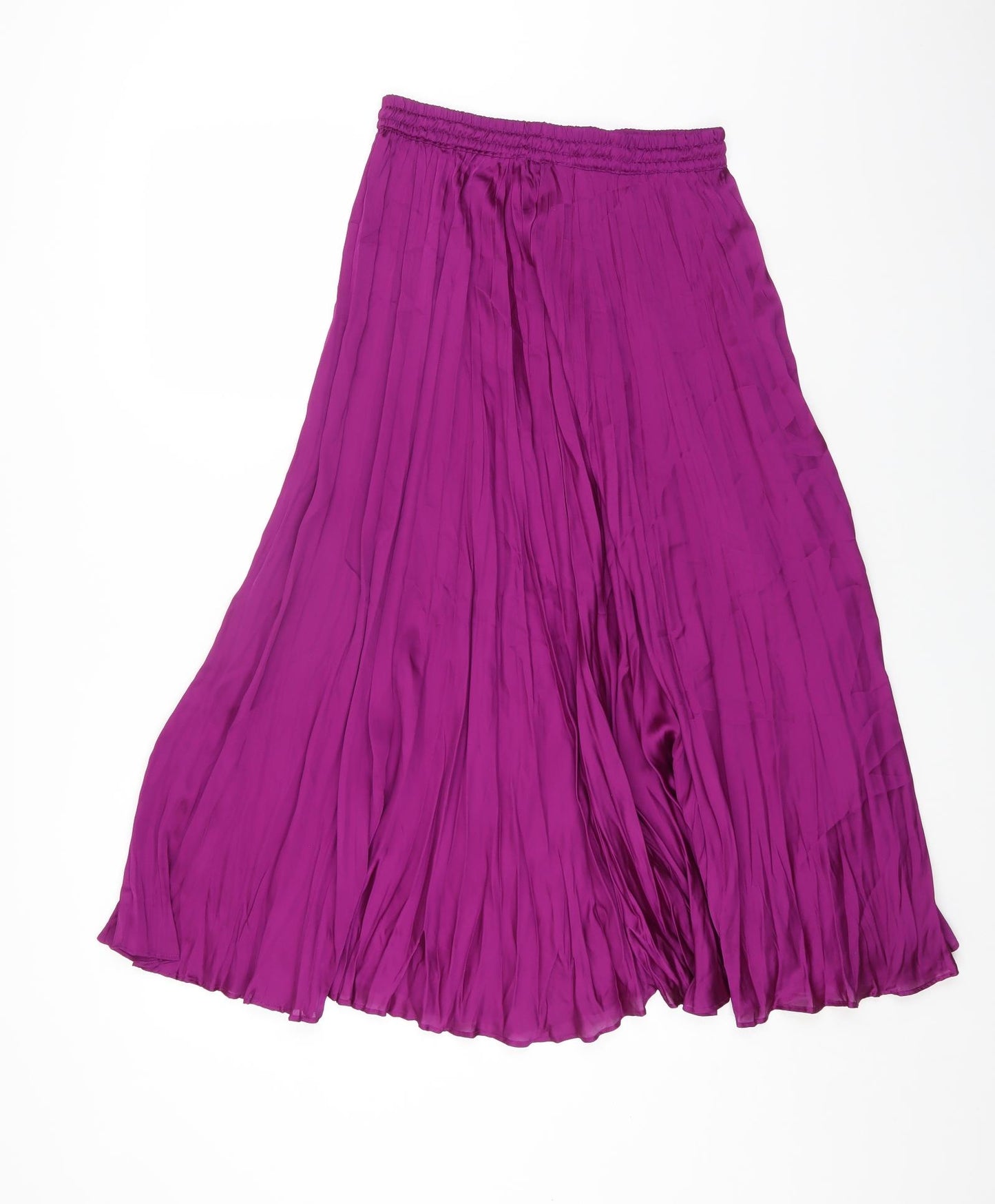 Marks and Spencer Womens Purple Polyester Flare Skirt Size 10 Drawstring