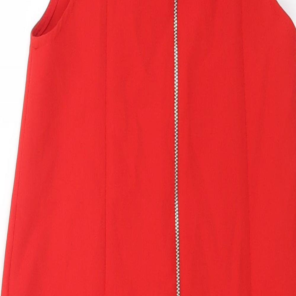 Zara Womens Red Polyester Bodycon Size M Sweetheart Zip