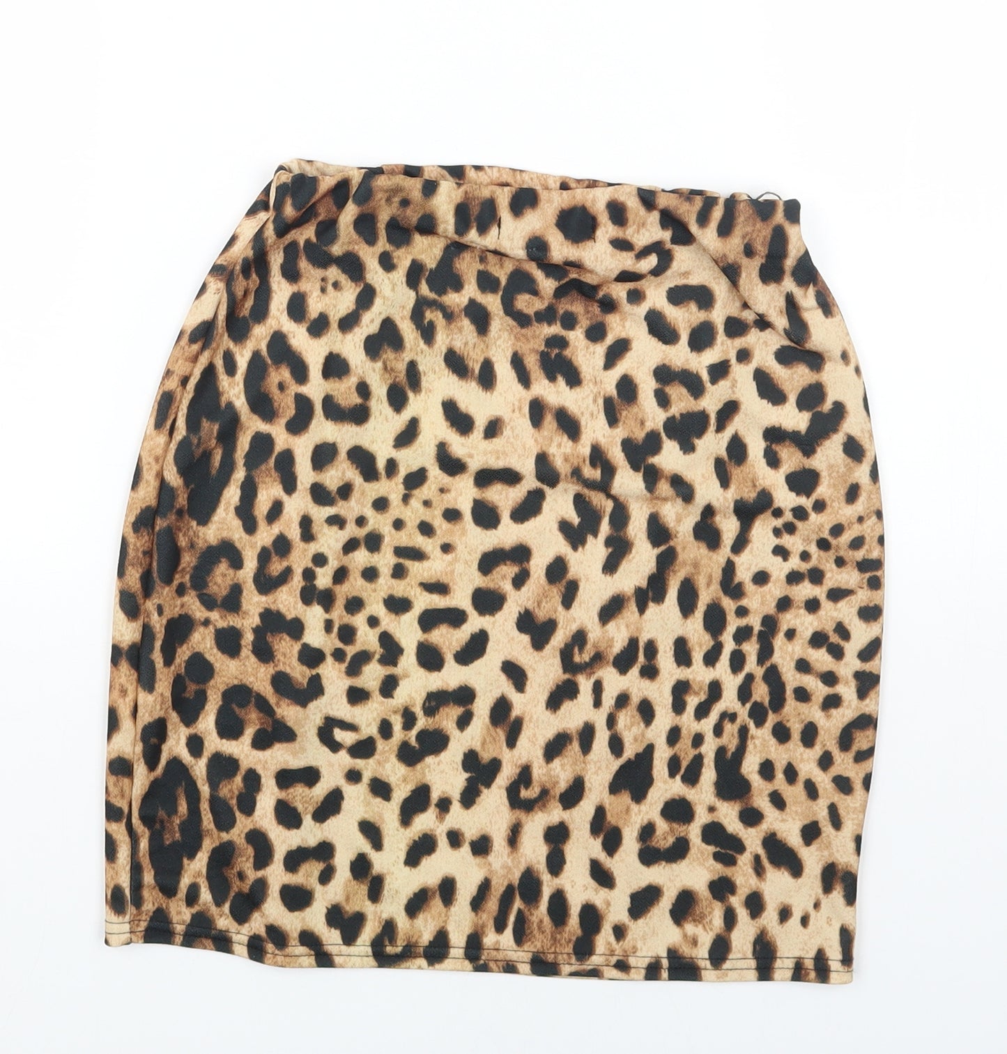 Missguided Womens Brown Animal Print Polyester Mini Skirt Size 10 - Leopard Print