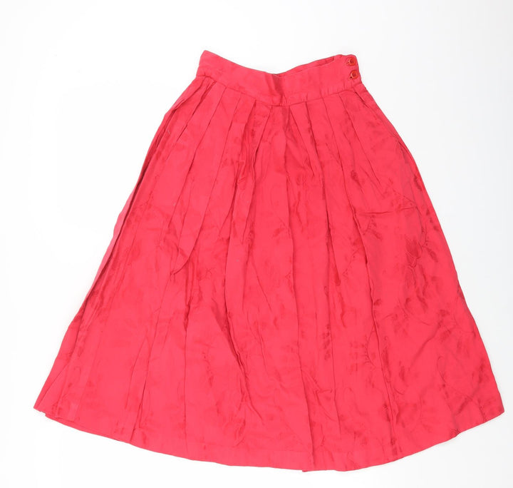 Preworn Womens Red Cotton Peasant Skirt Size S Button