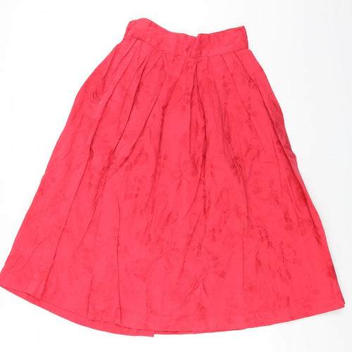Preworn Womens Red Cotton Peasant Skirt Size S Button