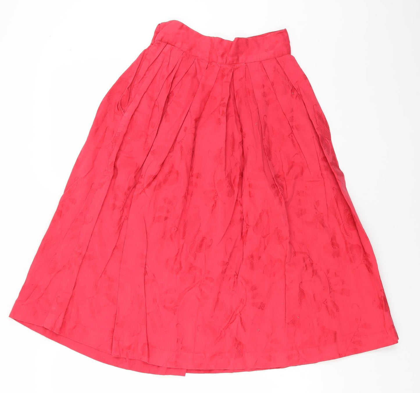 Preworn Womens Red Cotton Peasant Skirt Size S Button