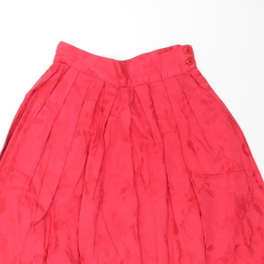 Preworn Womens Red Cotton Peasant Skirt Size S Button