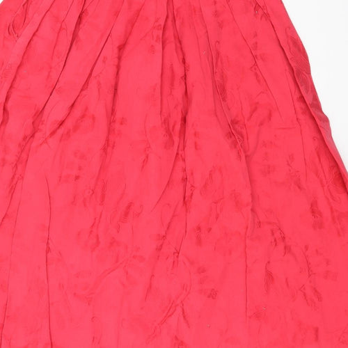 Preworn Womens Red Cotton Peasant Skirt Size S Button