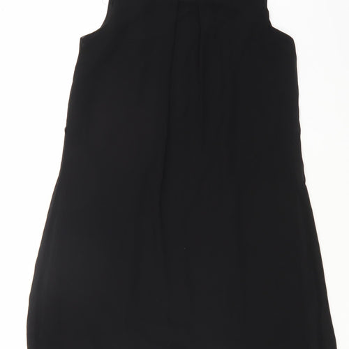 Primark Womens Black Polyester Shift Size 12 Boat Neck Button