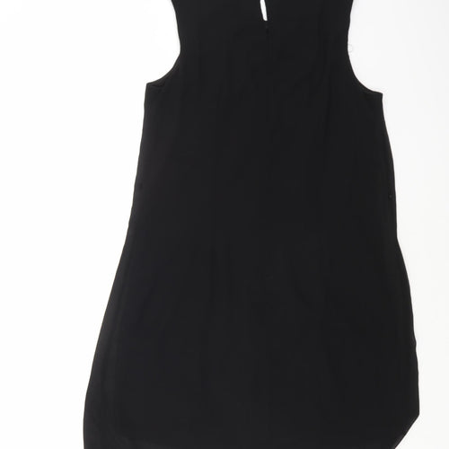Primark Womens Black Polyester Shift Size 12 Boat Neck Button