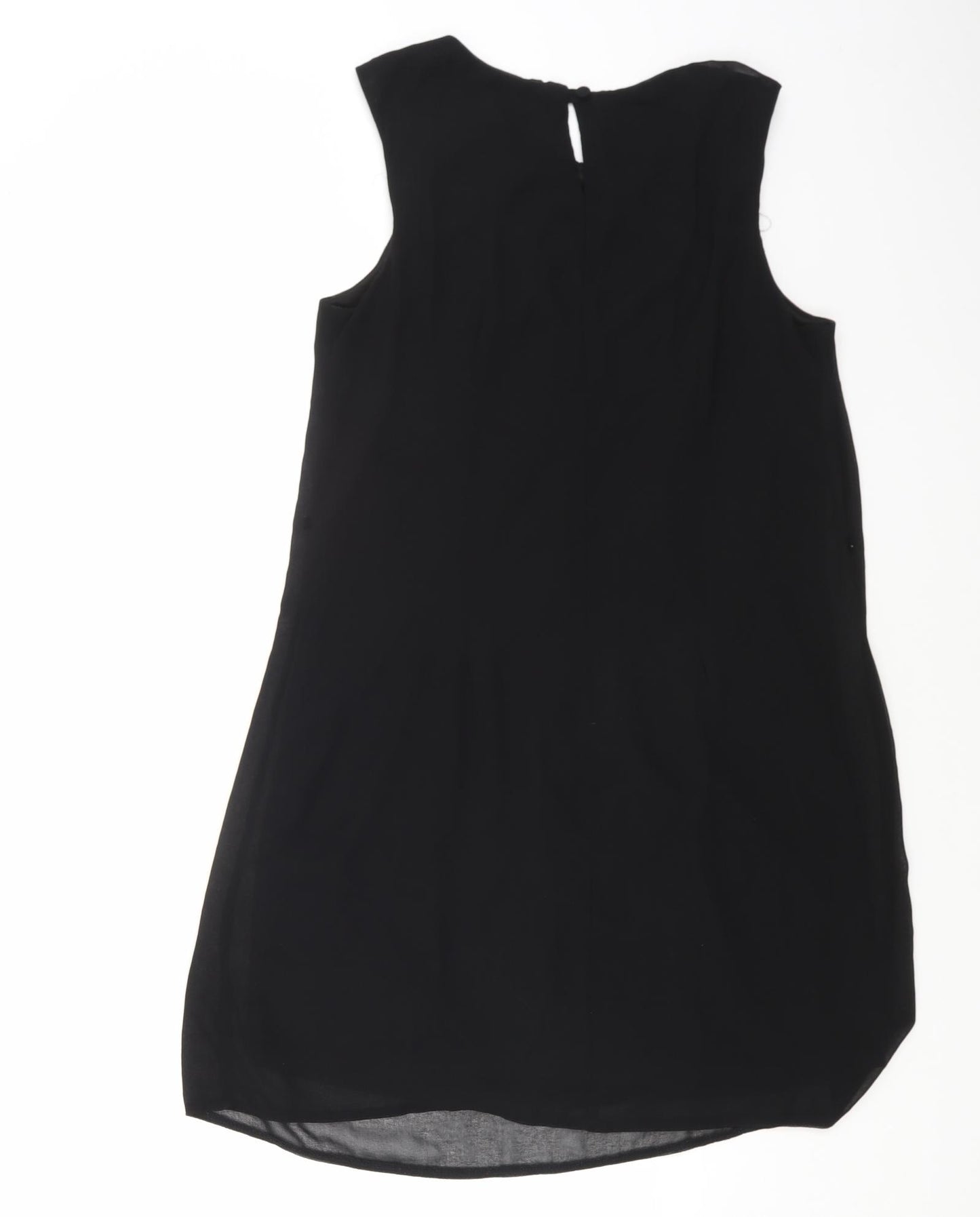 Primark Womens Black Polyester Shift Size 12 Boat Neck Button