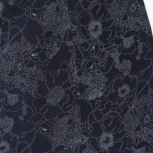 ELVI Womens Blue Floral Polyester Straight & Pencil Skirt Size 36 Zip