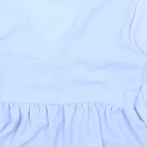 New Look Womens Blue Polyester Basic Blouse Size 6 V-Neck