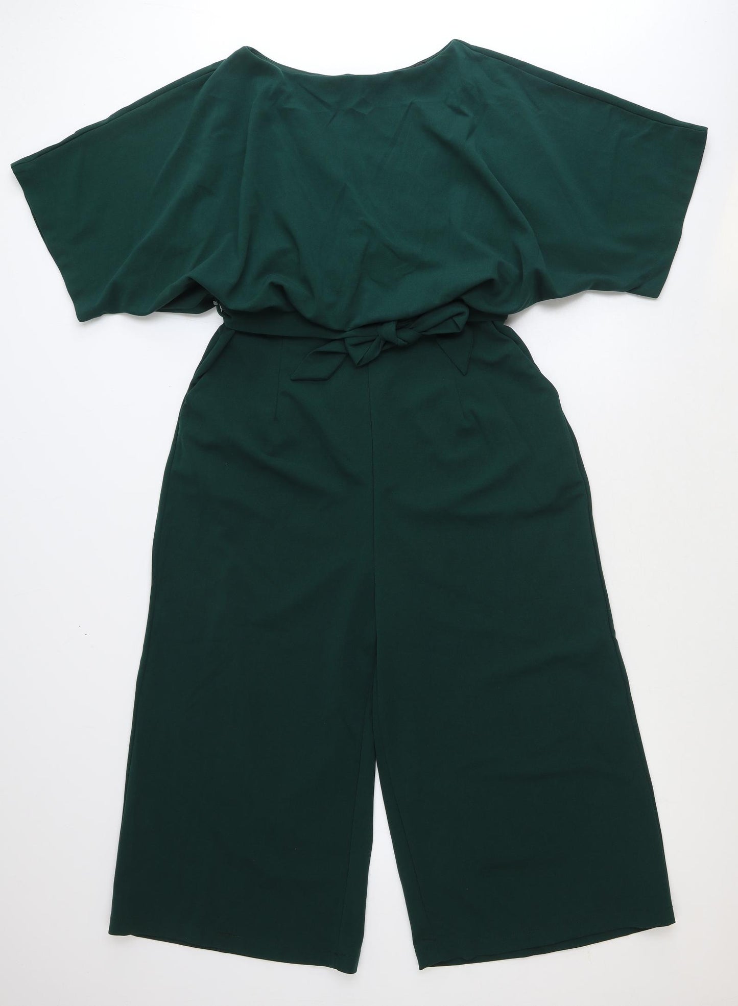 AX Paris Womens Green Polyester Jumpsuit One-Piece Size 16 Button