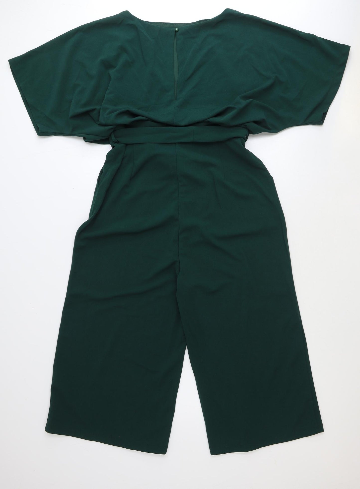 AX Paris Womens Green Polyester Jumpsuit One-Piece Size 16 Button