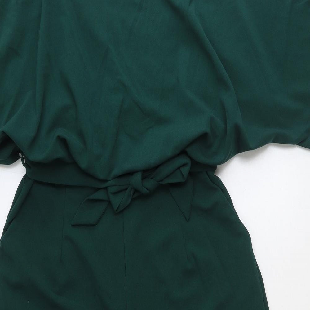 AX Paris Womens Green Polyester Jumpsuit One-Piece Size 16 Button