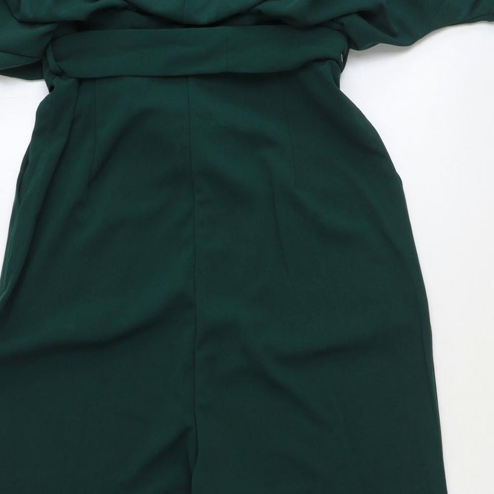 AX Paris Womens Green Polyester Jumpsuit One-Piece Size 16 Button
