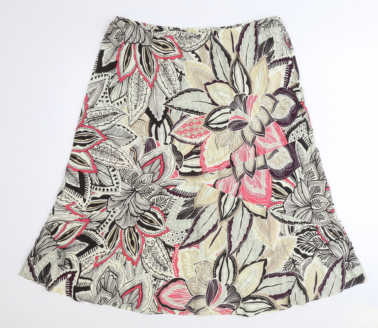 Marks and Spencer Womens Multicoloured Geometric Viscose A-Line Skirt Size 18