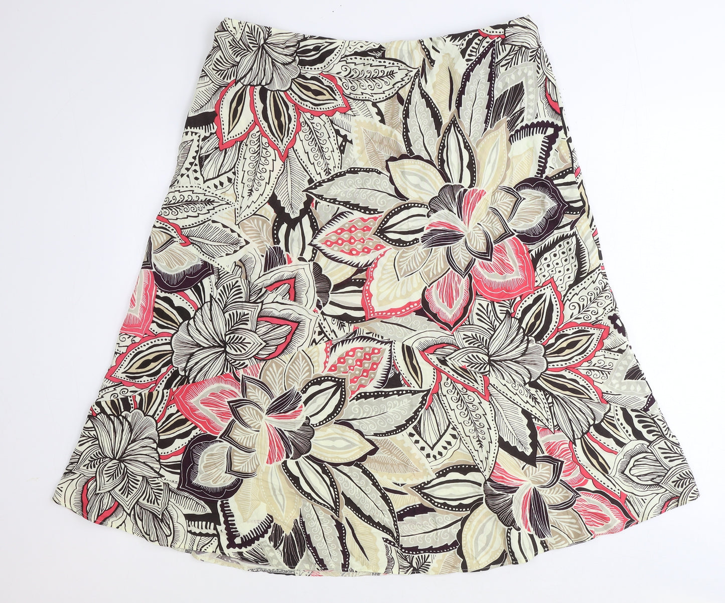 Marks and Spencer Womens Multicoloured Geometric Viscose A-Line Skirt Size 18